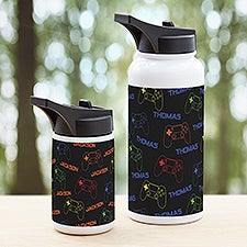 Neon Gaming Personalized Double-Wall Vacuum Insulated Water Bottle - 48099