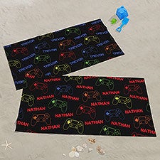 Neon Gaming Personalized Beach Towel - 48102