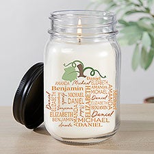 Fall Repeating Name Personalized Farmhouse Candle Jar - 48140
