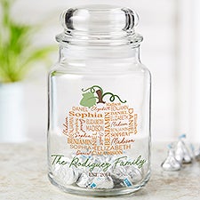 Fall Repeating Name Personalized Glass Treat Jar - 48141