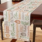 Fall Repeating Name Personalized Table Runner - 48151