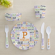 Halloween Repeating Name Personalized Kids Dinnerware - 48172