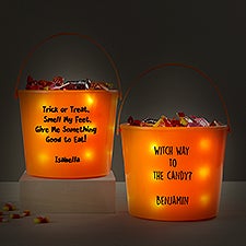 Write Your Own Personalized Halloween Light Up Treat Bucket - 48175