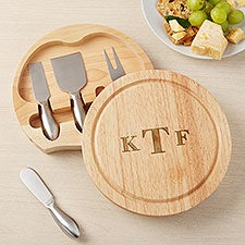 Classic Celebrations Personalized Round Cheese Board  Tools Set - 48356