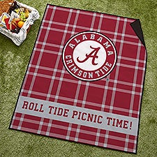 NCAA Alabama Crimson Tide Personalized Plaid Picnic Blanket - 48360