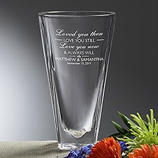 I Love You Engraved Crystal Flower Vase  - 48363