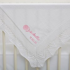 Baby Birth Flower Name Embroidered Baby Blanket - 48395