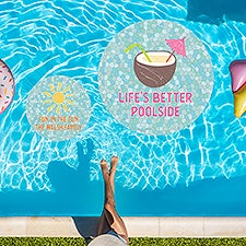 Summer Icons Personalized Round Vinyl Pool Mat - 48397