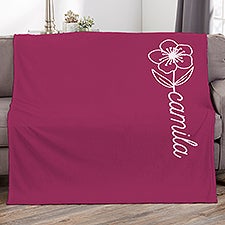 Birth Flower Name Personalized Blanket - 48471