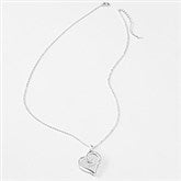 Engraved Swirl Heart Swing Necklace - 48481