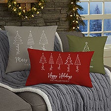 Scripted Christmas Tree Personalized Throw Pillow - 48560