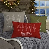 Scripted Names Personalized Christmas Tree Throw Pillows - 48560