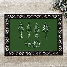 Scripted Christmas Tree Personalized Christmas Doormats - 48562