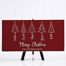 Scripted Christmas Tree Personalized Canvas Print - 48564