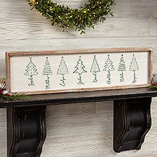 Scripted Christmas Tree Personalized Barnwood Frame Wall Art - 48565