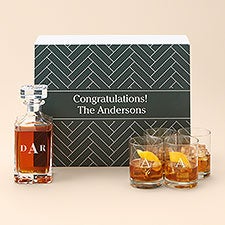 Personalized Whiskey Glass  Decanter Gift Set - Classic Celebrations - 48578