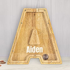 Personalized Wood Letter Bank - Large - 48634D