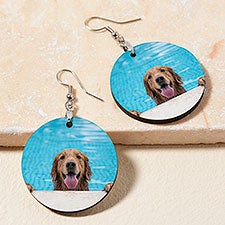 Pet Photo Printed Round Dangle Earrings - 48646