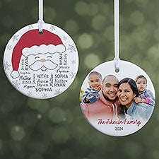 Santa Repeating Name Personalized Ornament - 48681