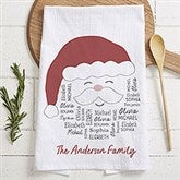 Santa Repeating Name Personalized Christmas Tea Towel - 48683