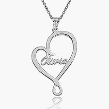 Personalized Family Hugging Heart Pendant - 48692D