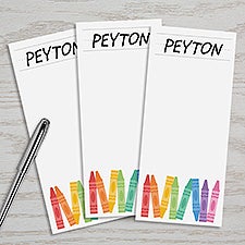 Watercolor Crayons Personalized Notepads Set of 3 - 48759