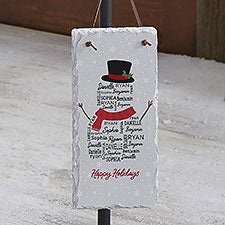 Snowman Repeating Name Personalized Slate Plaque  - 48776