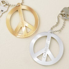 Peace Sign Personalized Acrylic Keychain - 48862