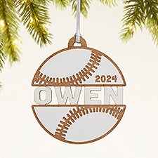 Baseball Personalized Wood Ornament - 49044