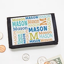 Trendy Repeating Name Personalized Kids Wallet  - 49065