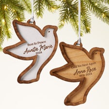 Memorial Dove Personalized 2 Piece Wood Ornament - 49073