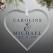 Moody Chic Personalized Heart Glass Ornament - 49157