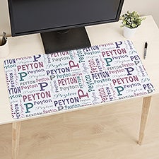 Trendy Repeating Name Personalized Desk Mat - 49179