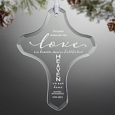 Heaven In Our Home Personalized Cross Ornament - 49220