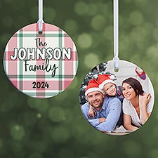 Festive Plaid Personalized Ornament - 49259