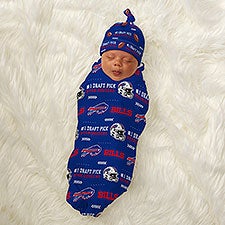 NFL Buffalo Bills Personalized Baby Hat  Receiving Blanket Set - 49310