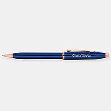 Engraved Cross Century II Cobalt  Rose Gold Ballpoint Pen   - 49323