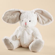 Simply Sweet Personalized White Fur Plush Bunny  - 49325