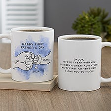 First Fathers Day Fist Bump Personalized Coffee Mugs  - 49357