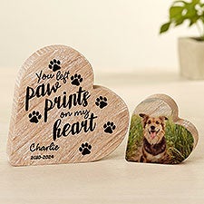 Paw Prints On My Heart Personalized Pet Memorial Keepsake Gift - 49424