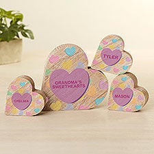 Conversation Hearts Personalized Wooden Heart - 49433