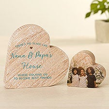 No Place Like Home Personalized Wood Heart Keepsake Gift - 49435