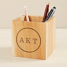 Classic Celebrations Engraved Wooden Pencil Holder - 49459