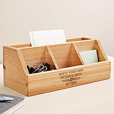 Write Your Own Engraved Wooden Desk Organizer - 49472