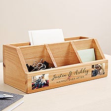 Photo Personalized Wooden Desk Organizer - 49480