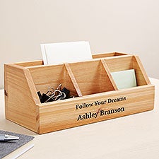 Inspirational Quotes Personalized Wooden Desk Organizer - 49481