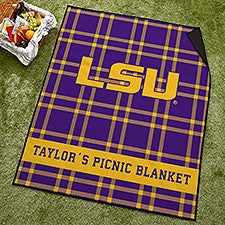 NCAA Louisiana State University Personalized Plaid Picnic Blanket - 49511