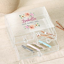 Floral Wreath Personalized Acrylic Jewelry Box - 49531