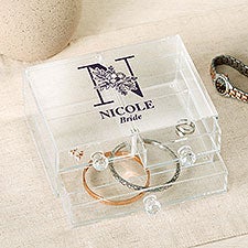 Floral Bridesmaid Personalized Acrylic Jewelry Box - 49534