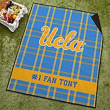 NCAA UCLA Bruins Personalized Plaid Picnic Blanket - 49546
